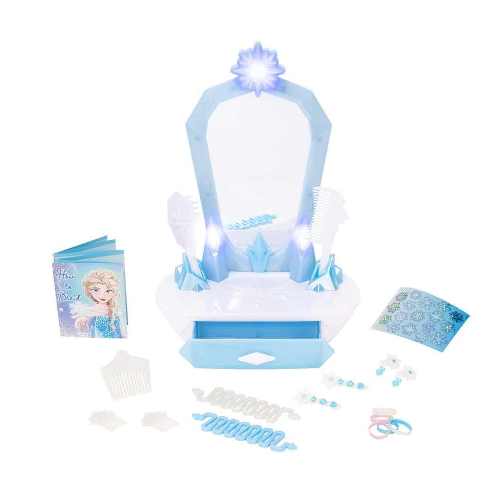 Disney Frozen Elsa's Icy Magic Vanity Tabletop Playset with Sounds & Hair Accessories, Kids Ages 3+