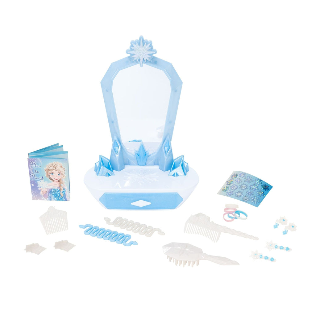 Disney Frozen Elsa's Icy Magic Vanity Tabletop Playset with Sounds & Hair Accessories, Kids Ages 3+