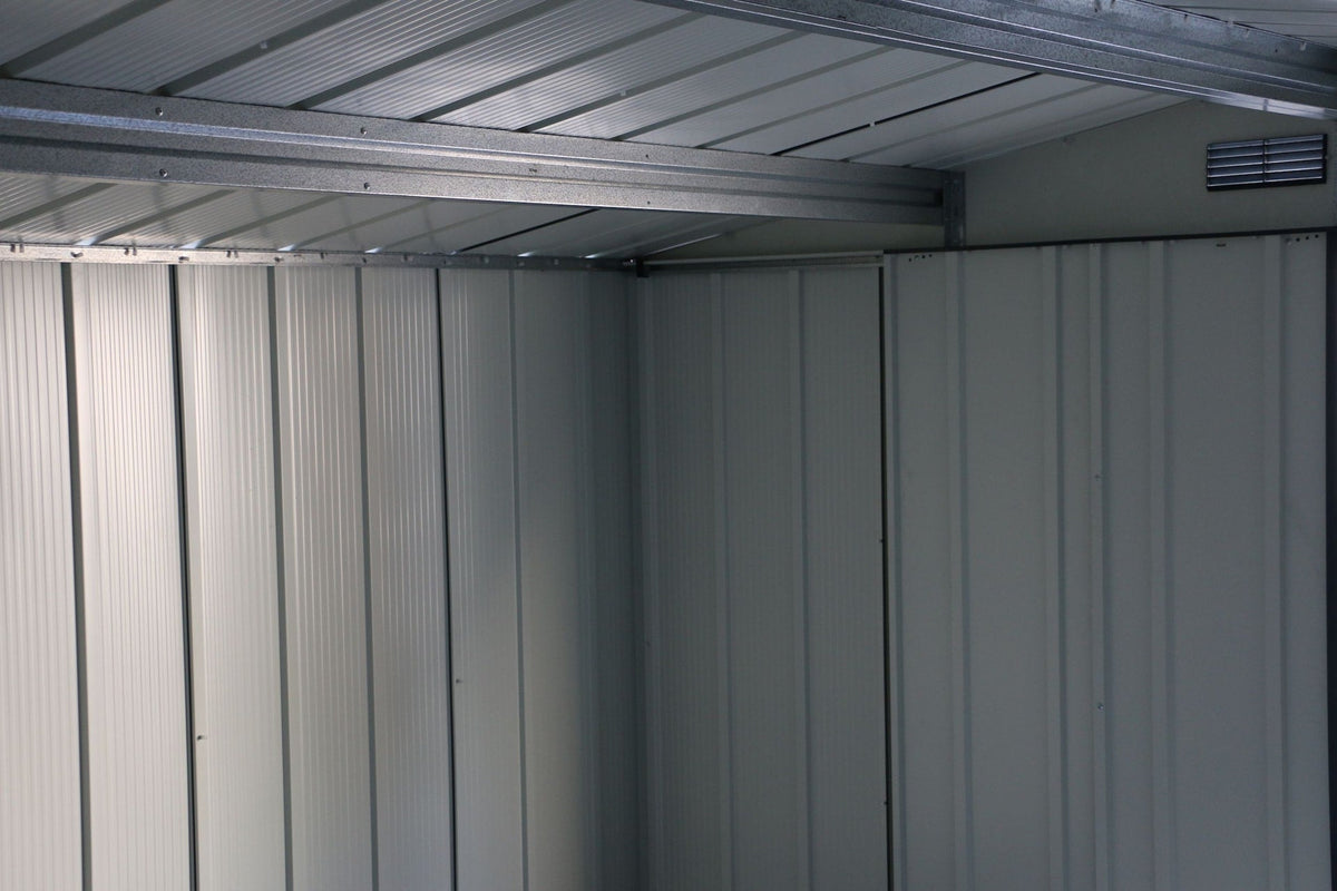 Duramax Metal Outdoor Storage Shed with Steel Frame, Dark Grey, 10-1/2-ft x 8-ft