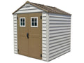 Duramax StoreMax Vinyl Garden Shed, Brown, 7-ft x 7-ft