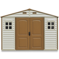 Duramax Woodside Vinyl Resin Garden Shed, Brown, 10-1/2-ft x 8-ft