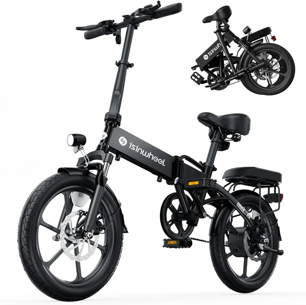 Electric Bike for Adults 500W Motor, 20 mph Folding Ebike, 14"/16"/20" Adults Electric Bicycles with Smart Uphill, 280.8Wh Battery, 25 Miles PAS Range, Mini E Bikes for Adults and Teens-isinwheel