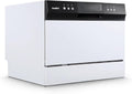 Desktop dishwasher, Energy Star portable dishwasher, 6 dish settings, small dishwasher with 8 washing programs, high-speed operation, baby care, energy-saving and glass material, dormitory dishwasher, RV and apartment dishwasher