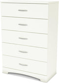 Furniture Step One 5-Drawer Chest, Pure White.