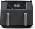 10 Quart 6-in-1 DualZone XL 2-Basket Air Fryer with 2 Independent Frying Baskets, Match Cook & Smart Finish to Roast, Broil, Dehydrate for Quick, Easy Family-Sized Meals, Grey