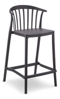 For Living Elevated Plastic Bar Stool with Footrest, Black