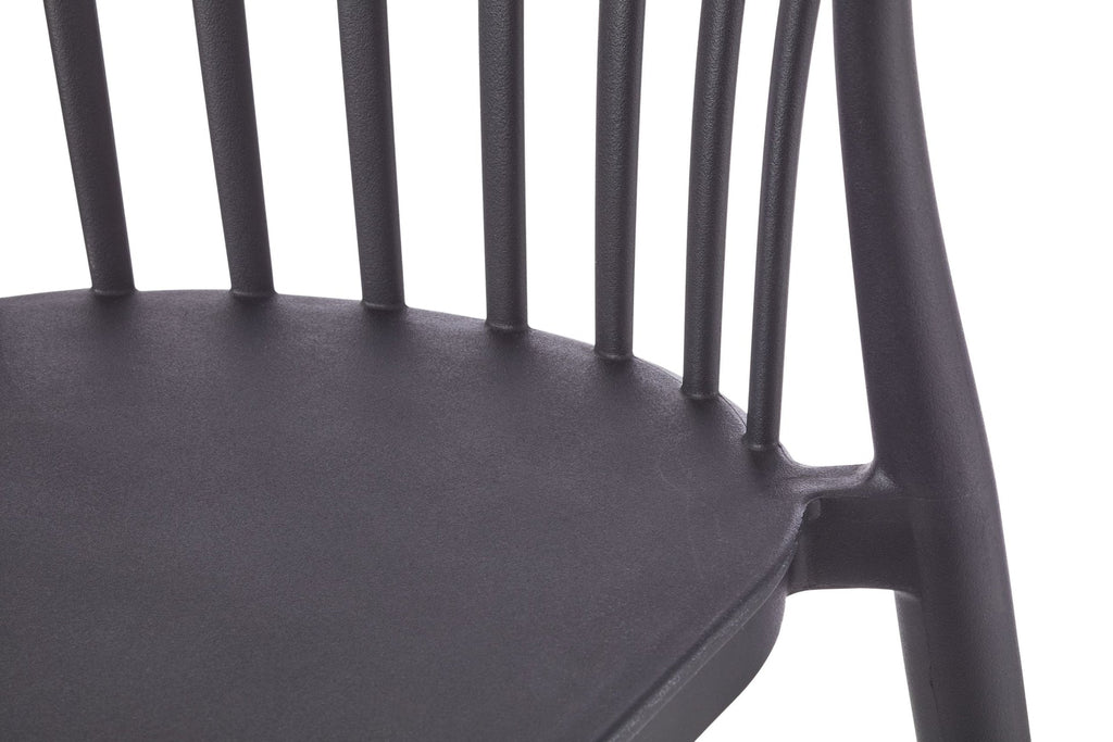 For Living Elevated Plastic Bar Stool with Footrest, Black