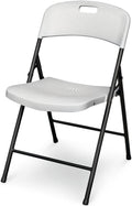 For Living Portable Indoor/Outdoor Contoured Plastic & Metal Folding Chair, White