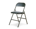 For Living Portable Vinyl Upholstered & Padded Metal Folding Chair, Black