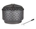 For Living Round Outdoor Wood Burning Fire Pit, Steel, Black, 24-in