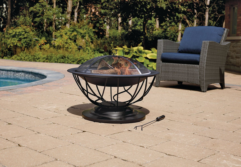 For Living Savona Round Wood-Burning Outdoor Fire Bowl/Fire Pit, 29.5 x 20-in