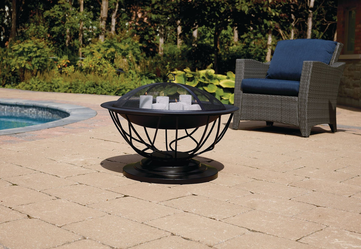 For Living Savona Round Wood-Burning Outdoor Fire Bowl/Fire Pit, 29.5 x 20-in