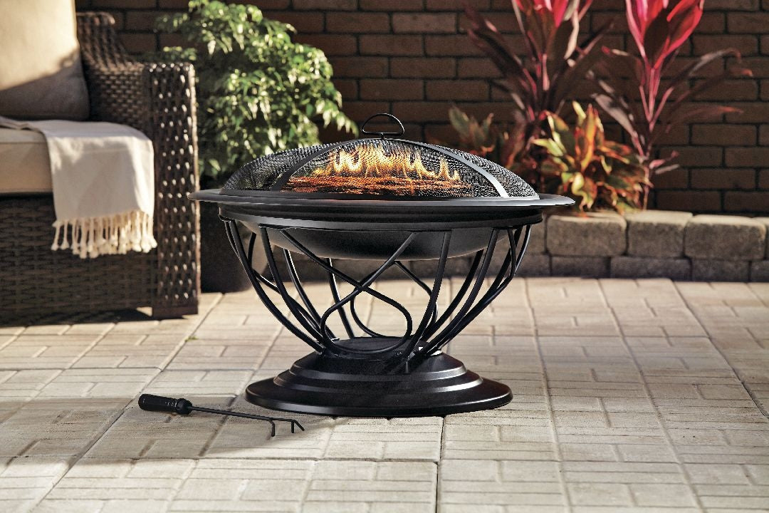 For Living Savona Round Wood-Burning Outdoor Fire Bowl/Fire Pit, 29.5 x 20-in