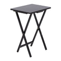 For Living Solid Wood Folding TV Tray, Stain-Resistant, Black