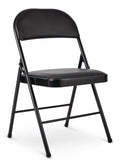 For Living Vinyl Padded Seat Folding Chair, Black
