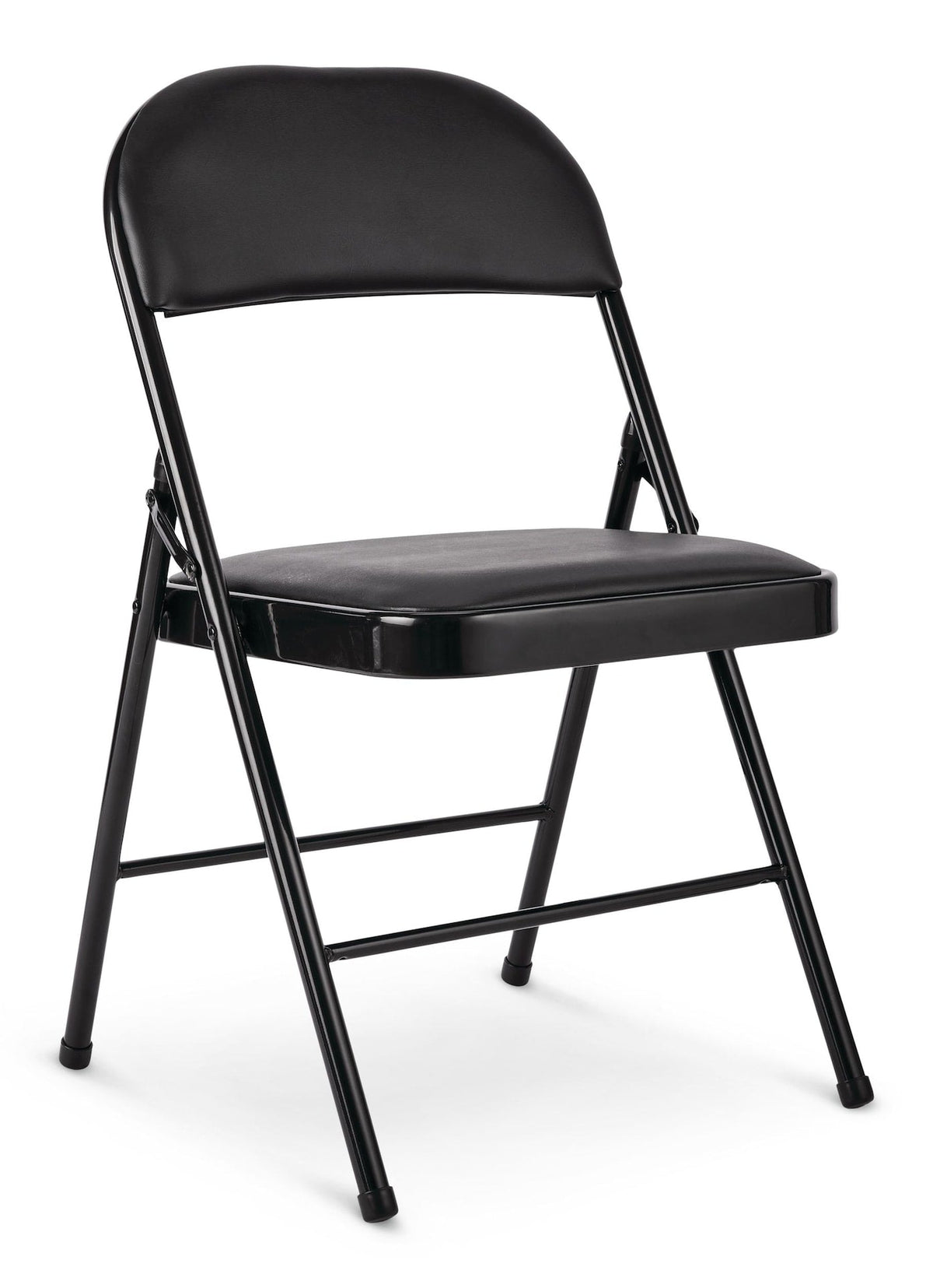 For Living Vinyl Padded Seat Folding Chair, Black