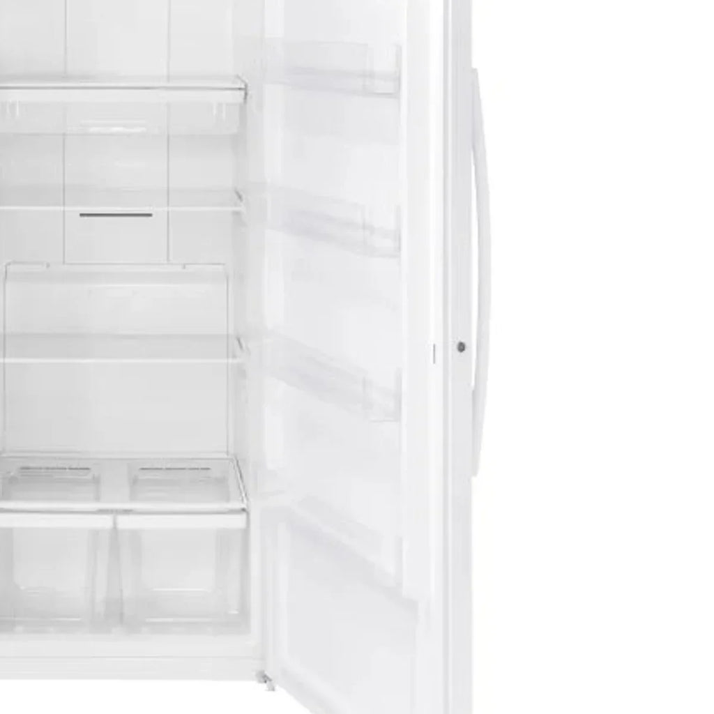 GE 21.3 cu. ft. White Upright Freezer with Exterior Adjustable Temperature Control