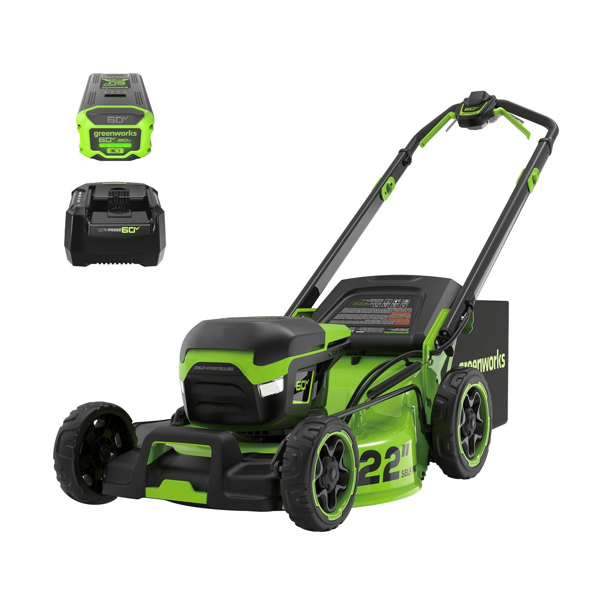 Greenworks 22-in 60V Self-Propelled Mower with 1 x 8.0Ah Battery and 6A Charger