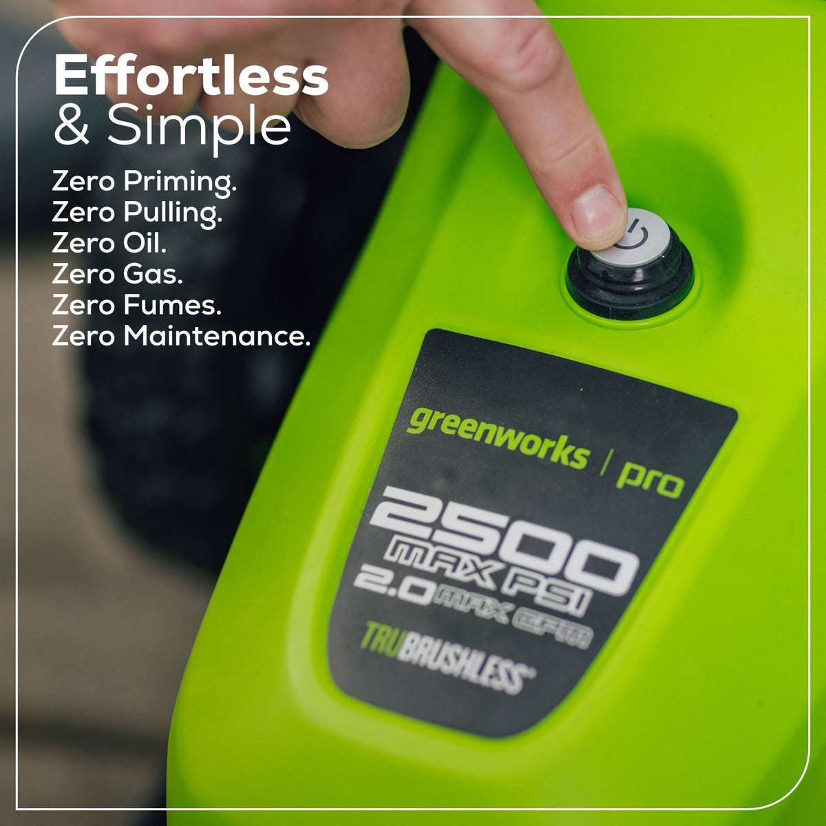 Greenworks 2500PSI 2.0GPM Electric Pressure Washer