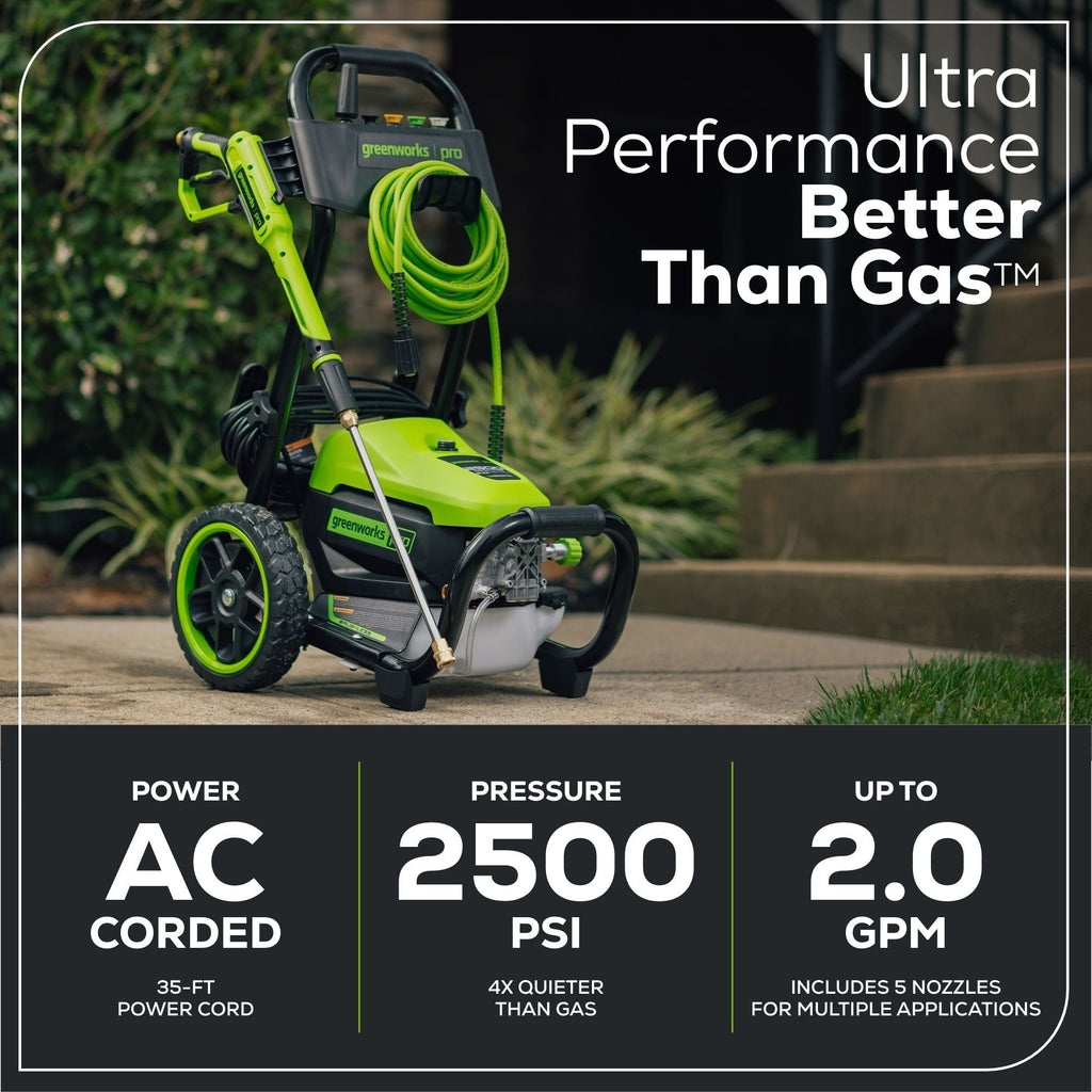 Greenworks 2500PSI 2.0GPM Electric Pressure Washer