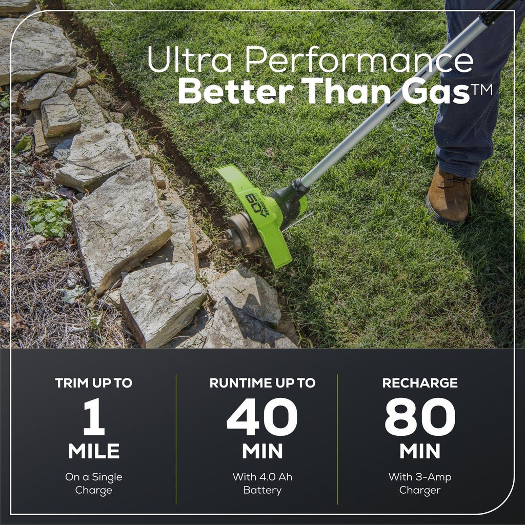 Greenworks 60V 13-in String Trimmer & 540CFM/140MPH Blower Combo Kit with 4.0Ah Battery & Charger