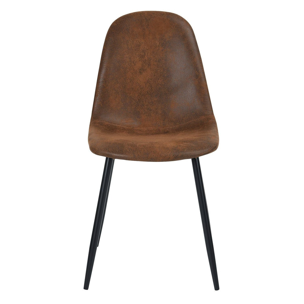 Homycasa Mid-Century Dining Chairs, Brown Suede, 4-pk