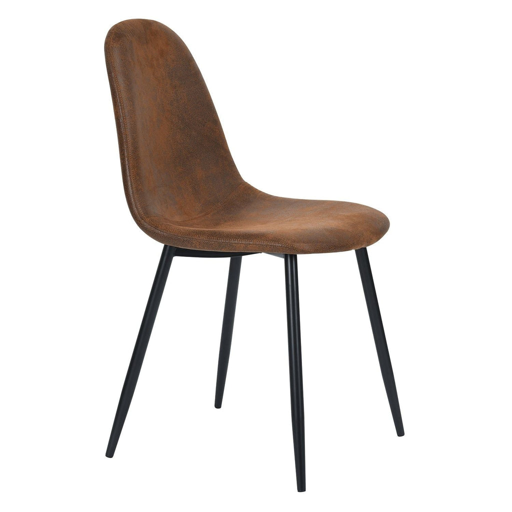 Homycasa Mid-Century Dining Chairs, Brown Suede, 4-pk