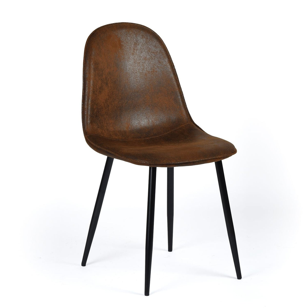 Homycasa Mid-Century Dining Chairs, Brown Suede, 4-pk