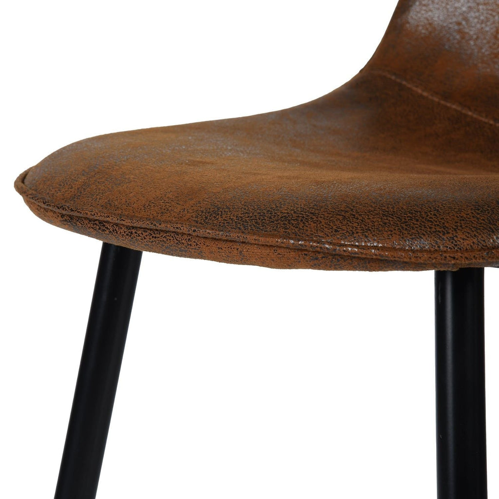 Homycasa Mid-Century Dining Chairs, Brown Suede, 4-pk