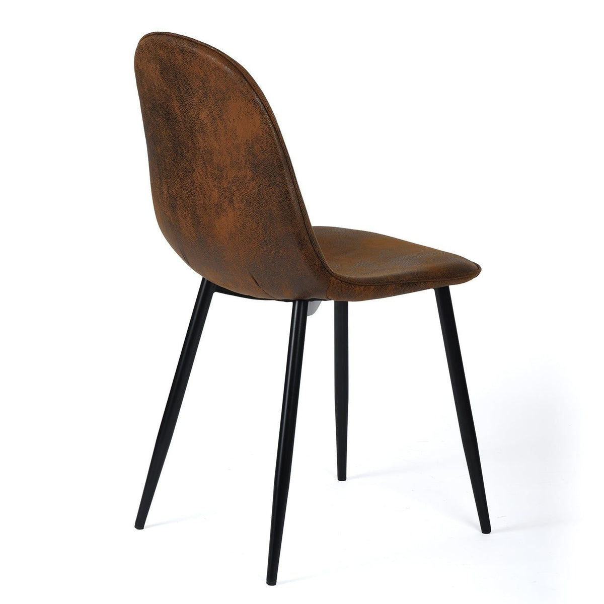 Homycasa Mid-Century Dining Chairs, Brown Suede, 4-pk