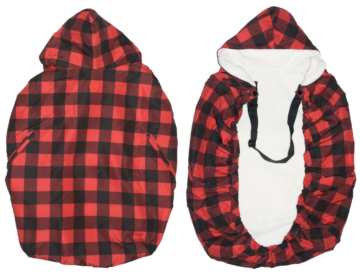 Jolly Jumper Snuggle Cover with Packable Hood, Buffalo Plaid