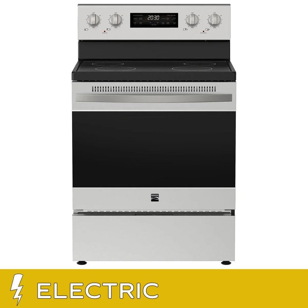 Kenmore 30 in. 5 cu ft. Stainless Steel Electric 4 Burner True Convection Range with Air Fry