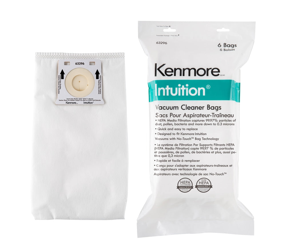 Kenmore Genuine HEPA Intuition Lightweight Bagged Upright Vacuum Cleaner Bags, 6-pk