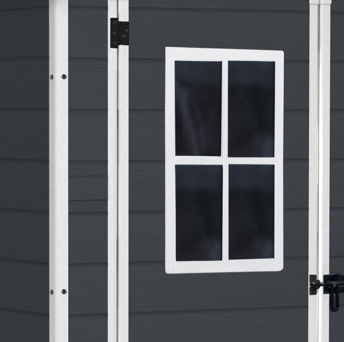 Keter Manor Resin Outdoor Storage Shed with Fixed Window, Grey, 6-ft x 5-ft