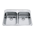 Kindred Steel Queen Top Mount Stainless Steel Double Bowl Kitchen Sink, 23x34x7-in