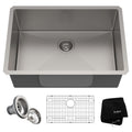 Kraus Standard PRO Undermount Stainless Steel Single Bowl Kitchen Sink, 28x19x10-in