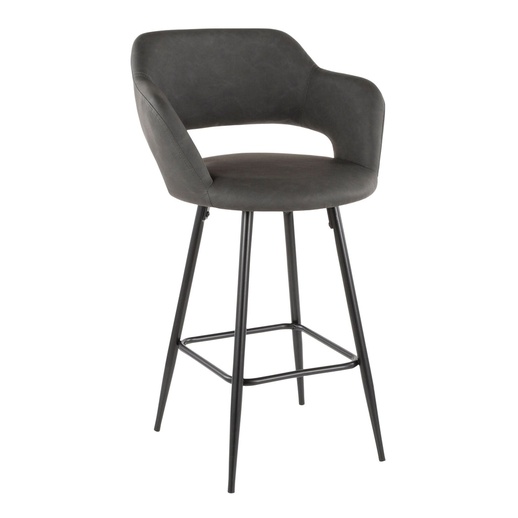 Lumisource Margarite Fixed-Height Counter Stool, Black, 25-in, 2-pc