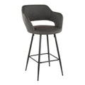 Lumisource Margarite Fixed-Height Counter Stool, Black, 25-in, 2-pc