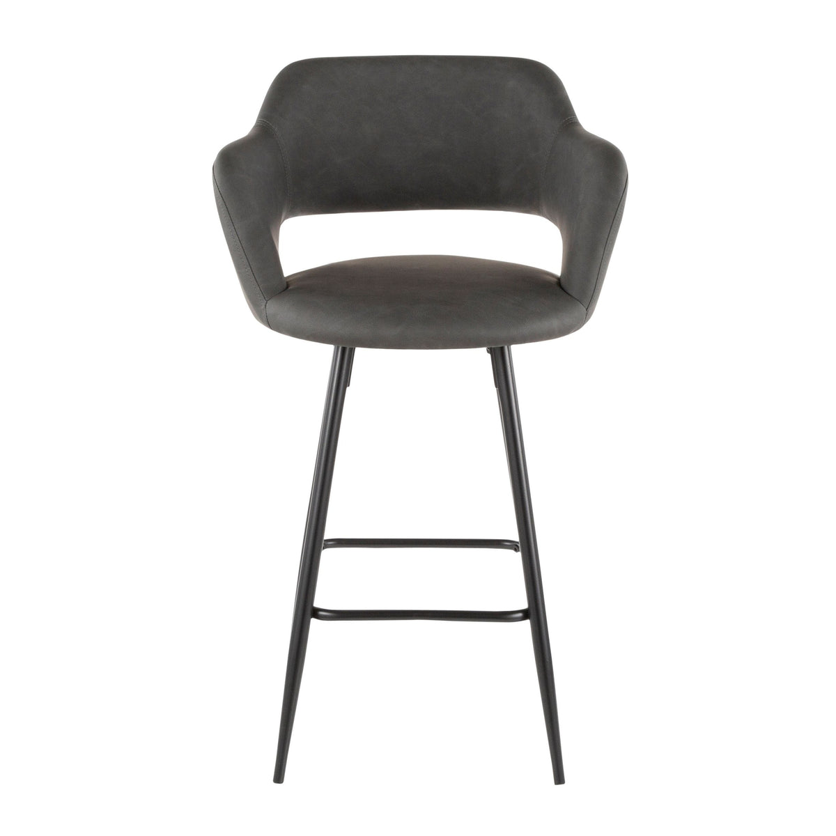 Lumisource Margarite Fixed-Height Counter Stool, Black, 25-in, 2-pc