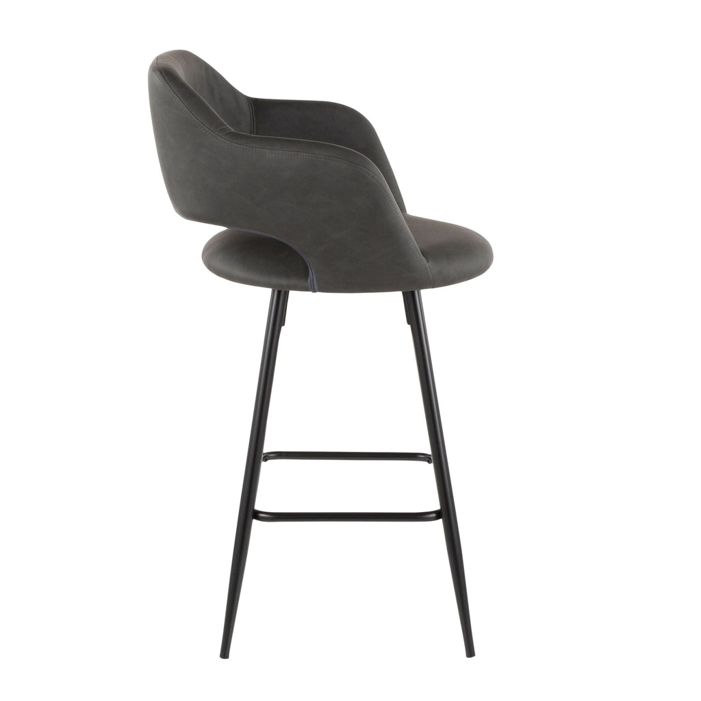 Lumisource Margarite Fixed-Height Counter Stool, Black, 25-in, 2-pc
