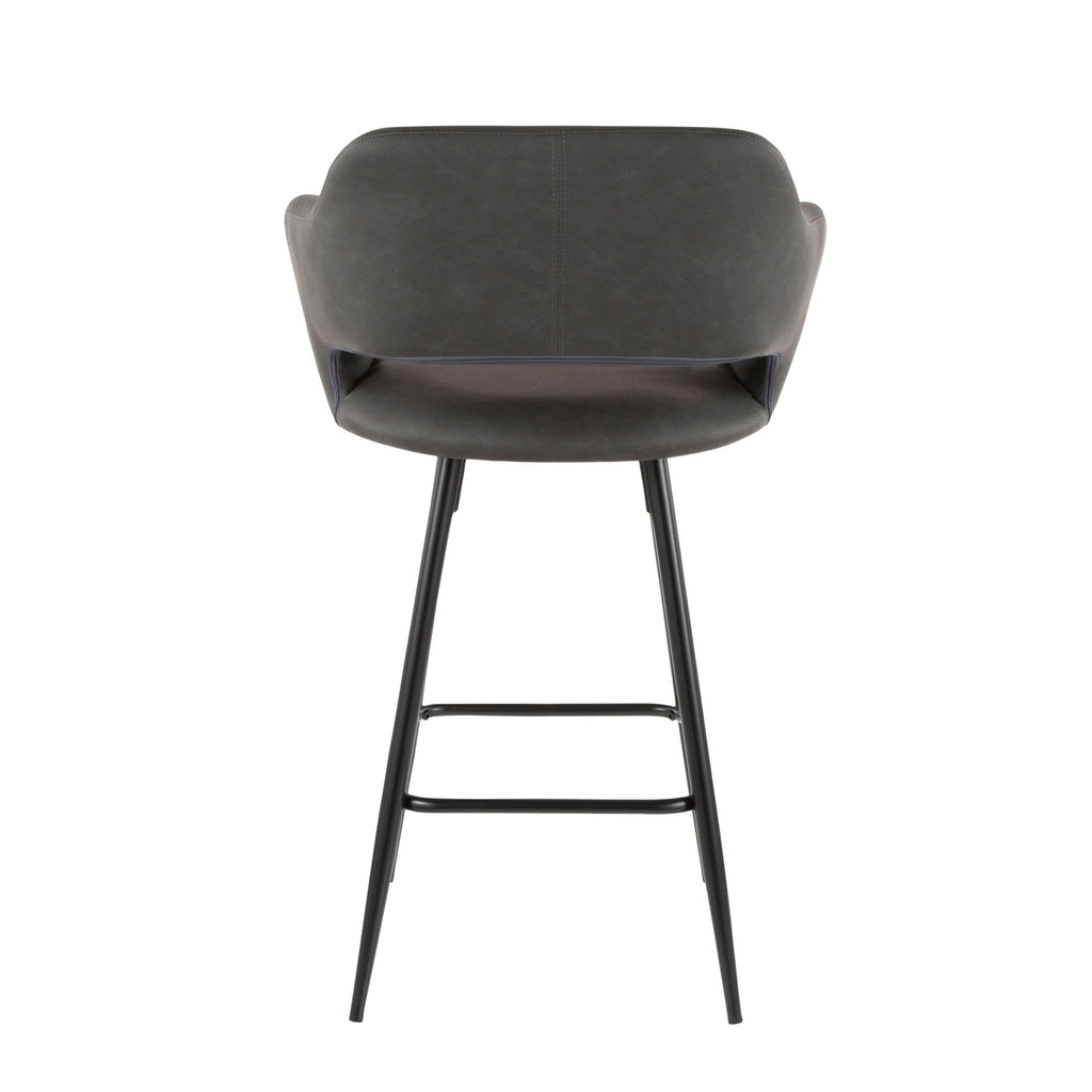 Lumisource Margarite Fixed-Height Counter Stool, Black, 25-in, 2-pc