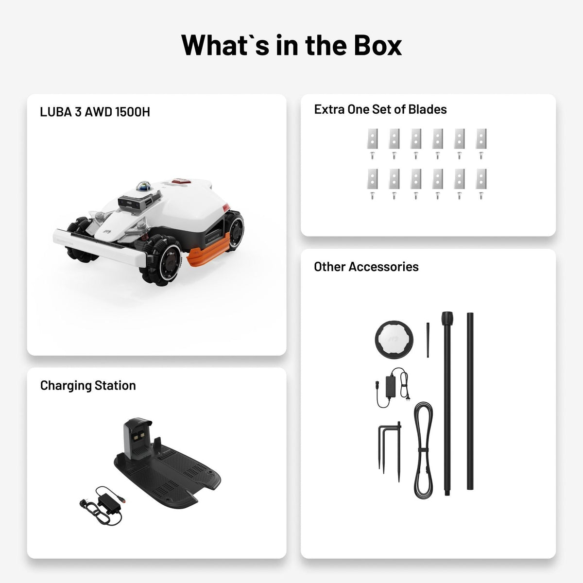 Mammotion LUBA 3 All-Wheel Drive 1500H Robot Lawn Mower, 135-Mins Runtime