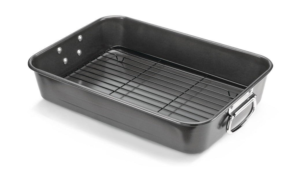 MASTER Chef Multi-Purpose Roaster with Rack, Dishwasher Safe, 9-12 lb, 25.4 x 38cm