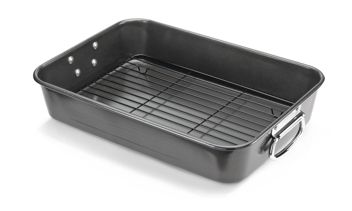 MASTER Chef Multi-Purpose Roaster with Rack, Dishwasher Safe, 9-12 lb, 25.4 x 38cm