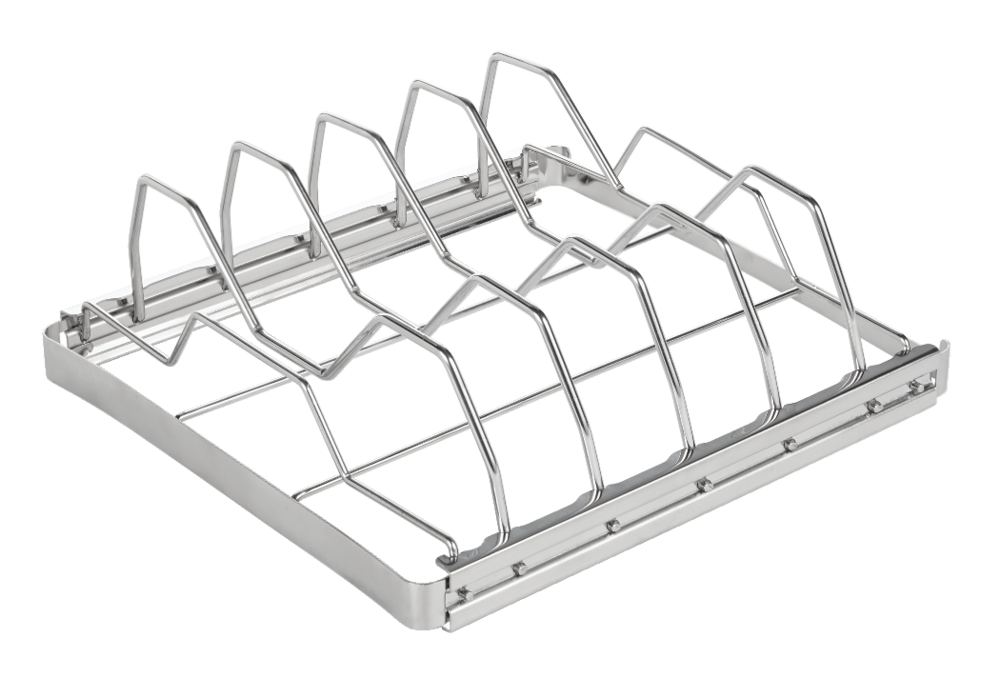 MASTER Chef Stainless Steel Folding BBQ Rib Rack/Roasting Stand, Holds 4 Full Racks of Ribs