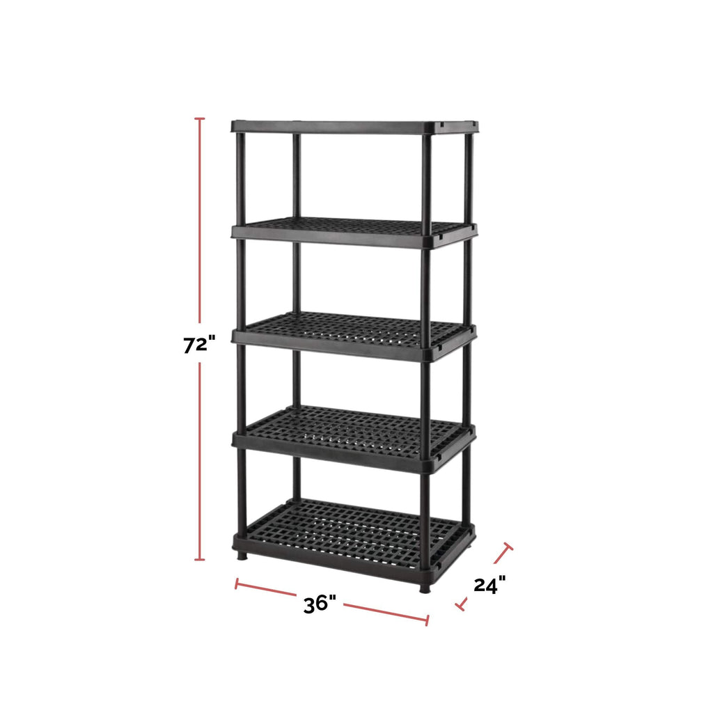 Mastercraft 5-Shelf Resin/ Plastic Storage Rack/ Shelving Unit, 36 x 24 x 72-in