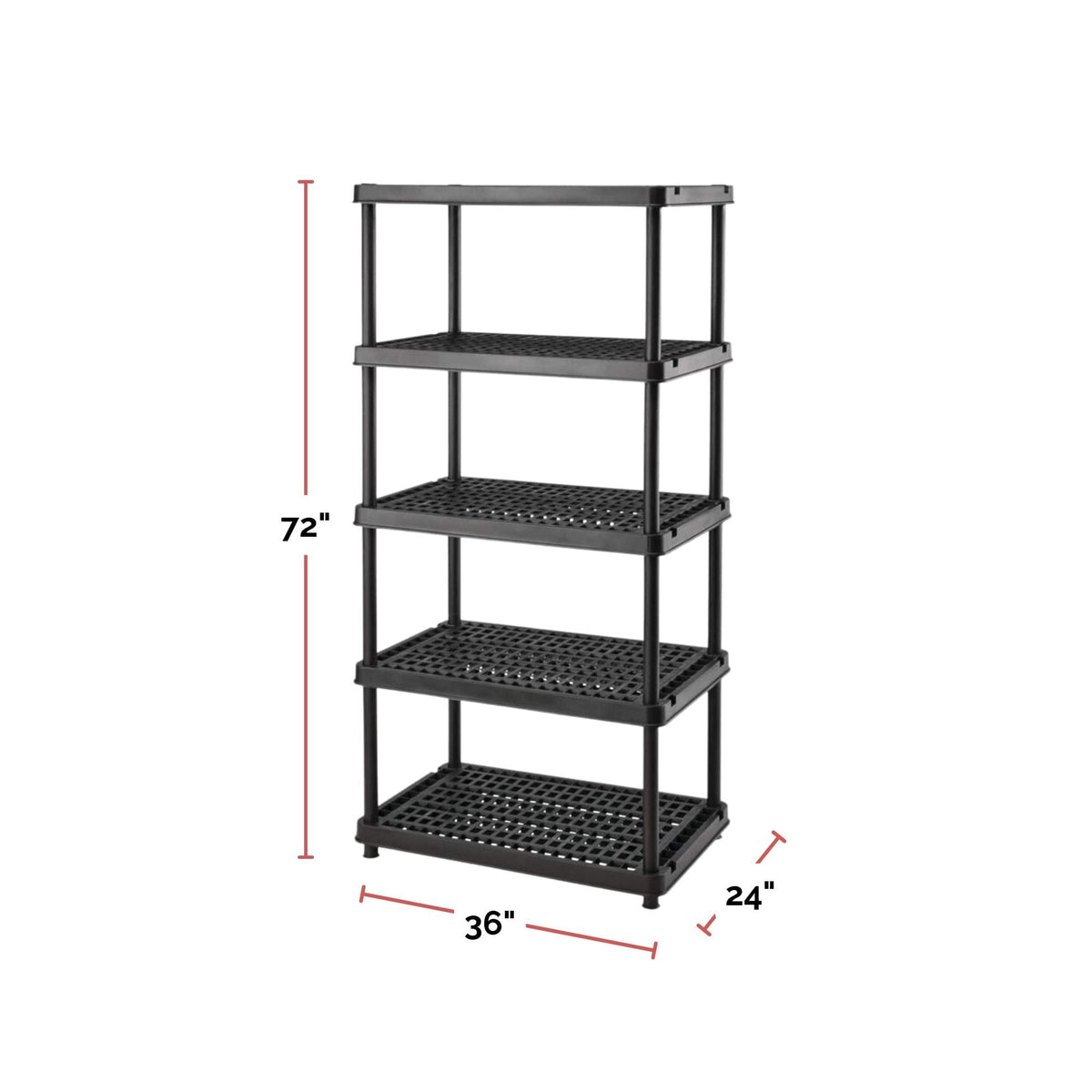 Mastercraft 5-Shelf Resin/ Plastic Storage Rack/ Shelving Unit, 36 x 24 x 72-in