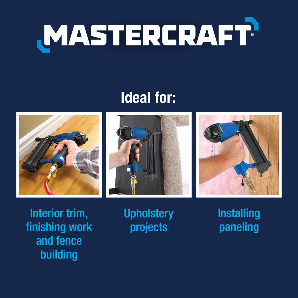 Mastercraft 6-Gallon Oil-Free Portable Pancake Air Compressor & Brad Nailer Kit, 150-PSI