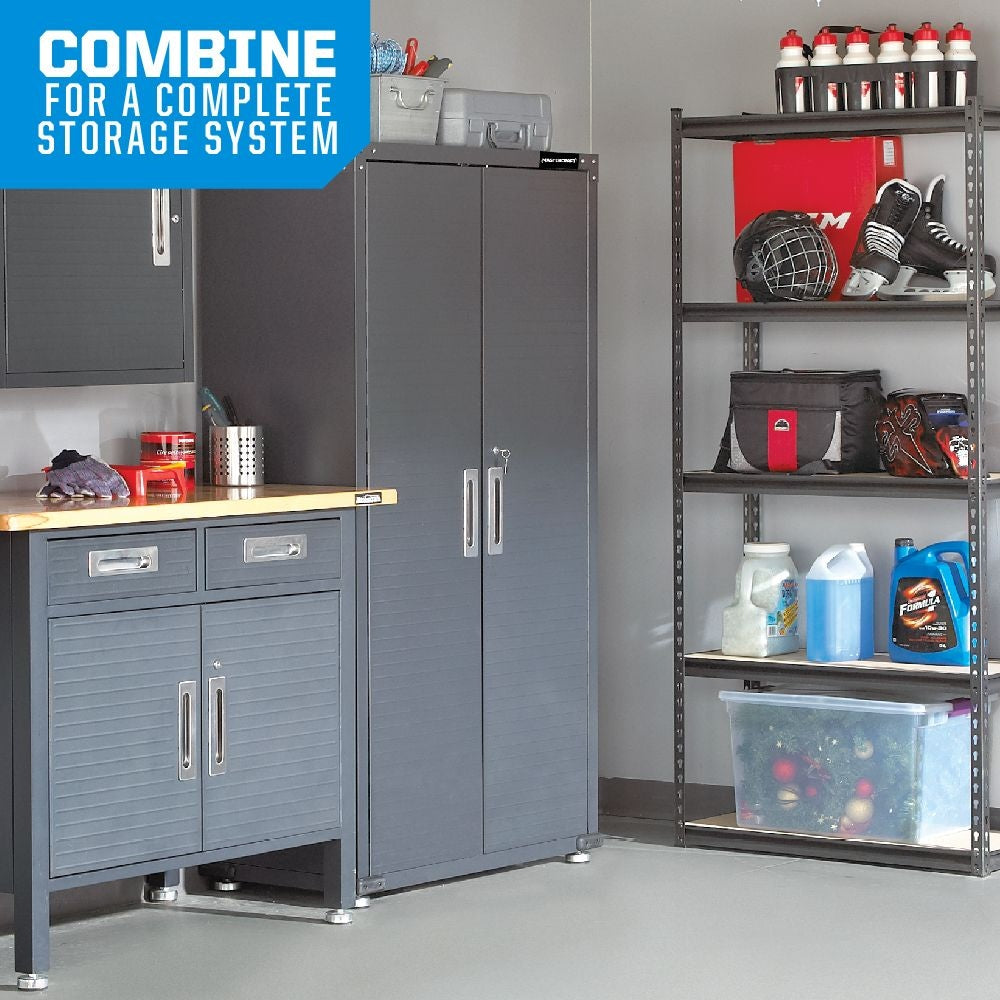 Mastercraft Adjustable 5-Shelf Steel Metal & Wood Storage Rack / Shelving Unit, 36 x 16 x 72-in