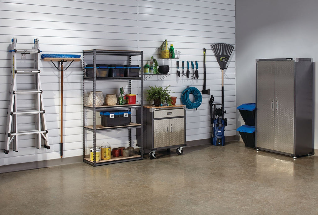 Mastercraft Adjustable 5-Shelf Steel Metal & Wood Storage Rack / Shelving Unit, 36 x 16 x 72-in